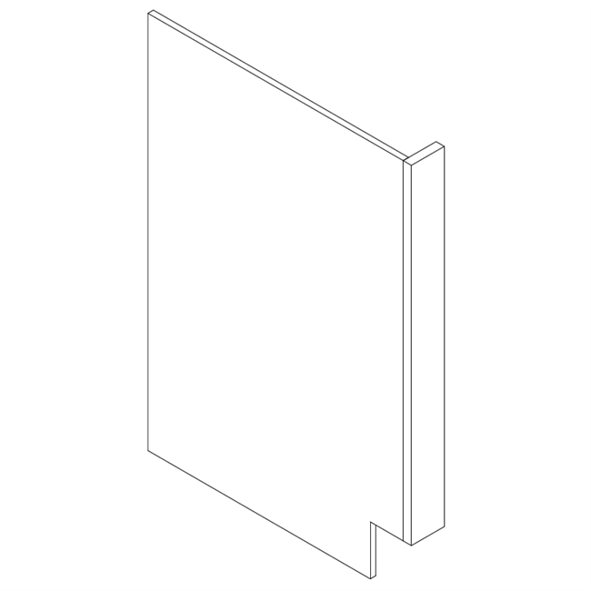 White Square Dishwasher Panel w/ Return