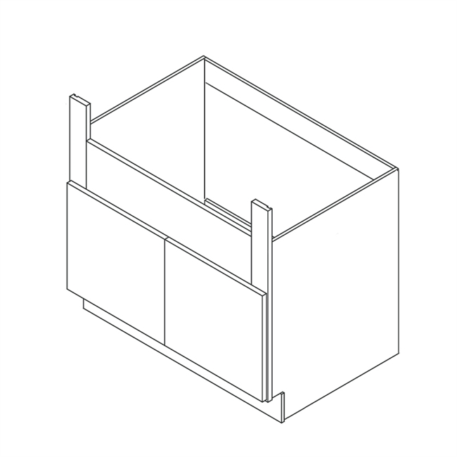 Pale Pine Farmhouse Apron Sink Base Cabinet