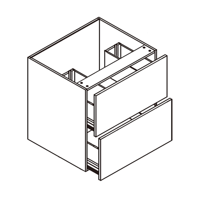 Frameless Matte White Floating Vanity Sink Drawer Cabinet