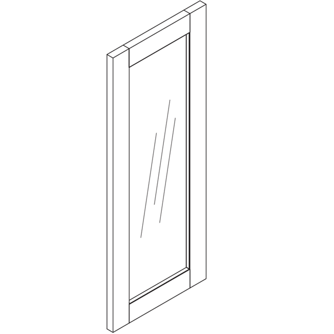 Coastal Shaker White Wall 1 Door Glass Door Frame 36" High