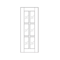 Valleywood Shaker White Single Mullion Glass Door 30" High