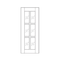 Valleywood Rustic Hickory Single Mullion Glass Door 42" High