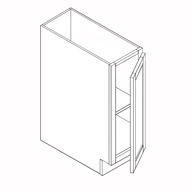 Hillcrest White Base 1 Full Height Door 9 Inch Wide