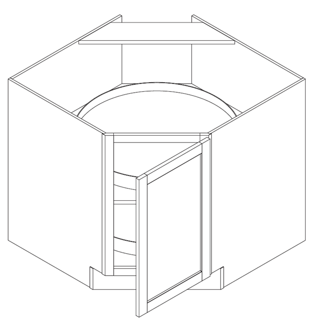 Vista Frameless White Diagonal Sink Base Cabinet
