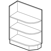 Coffee Square Base End Open Shelf (Left or Right)