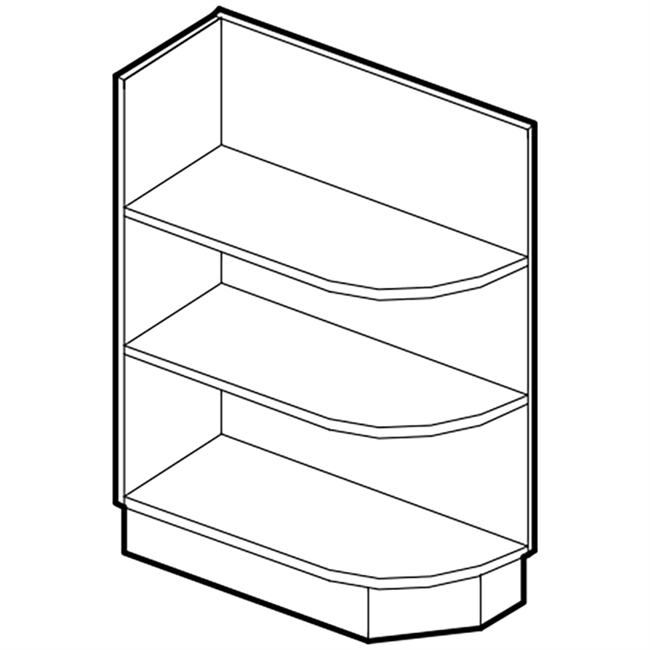 Ginger Square Base End Open Shelf (Left or Right)