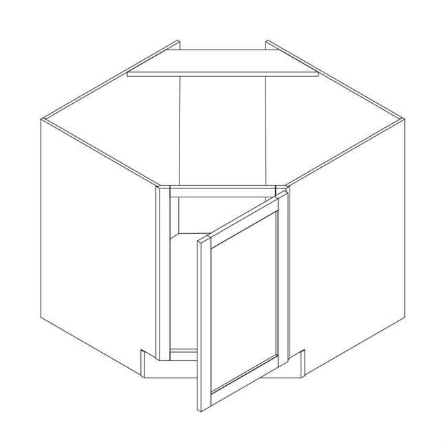 Craftsman Gray Maple Base Diagonal Corner