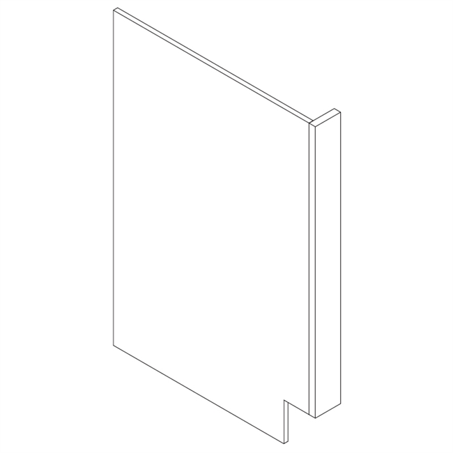 Ash Gray Dishwasher Panel w/ Return