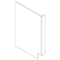 Coffee Square Dishwasher Panel w/ Return