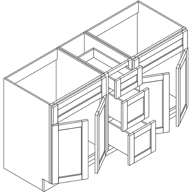 Craftsman Gray Maple Vanity Double Sink Combo