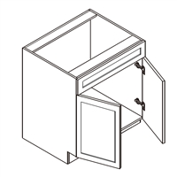 Cali White Shaker Sink Base 2 Doors 1 False Front