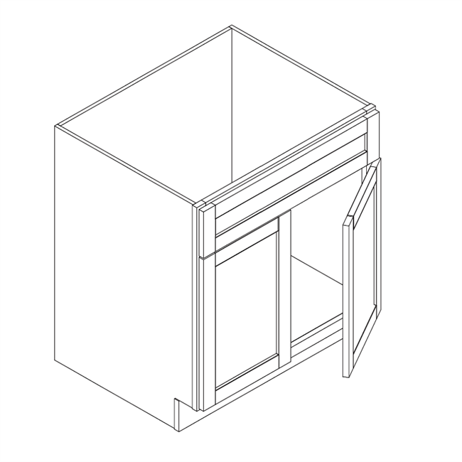 Savannah Coffee Glazed Sink Base 2 Doors 1 False Front