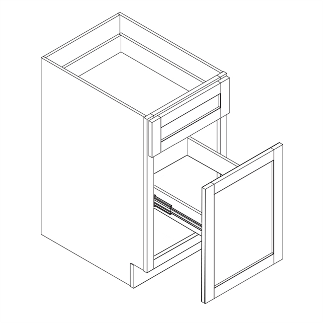 Hillcrest White Base Trash Pullout Cabinet