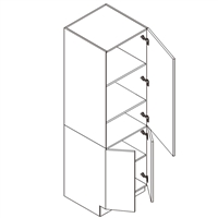 Frameless White Gloss 24" Wide Single Pantry Cabinet (Drawers Optional)