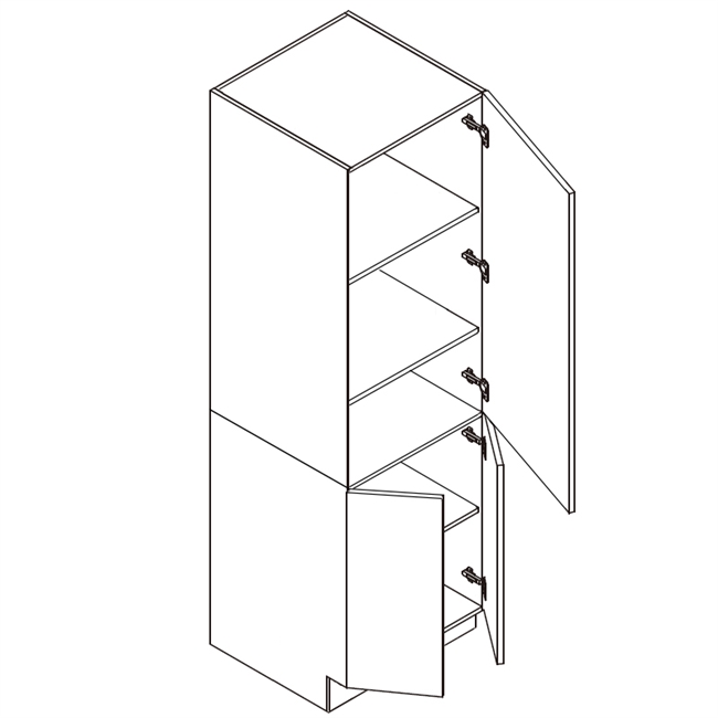 Frameless White Gloss 24" Wide Single Pantry Cabinet (Drawers Optional)