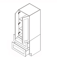 Jersey White Shaker 24" Wide Double Pantry Cabinet (Drawers Optional)