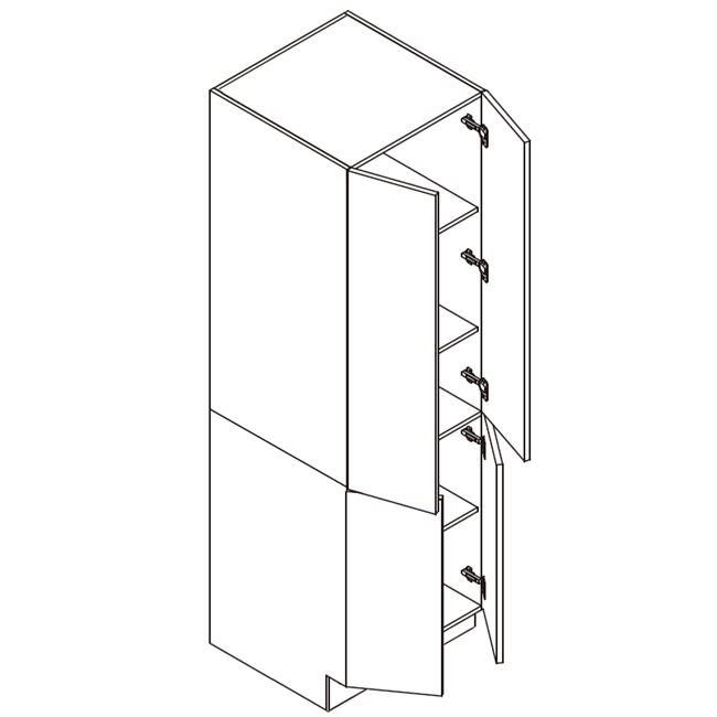 Frameless White Gloss 30" Wide Double Pantry Cabinet (Drawers Optional)