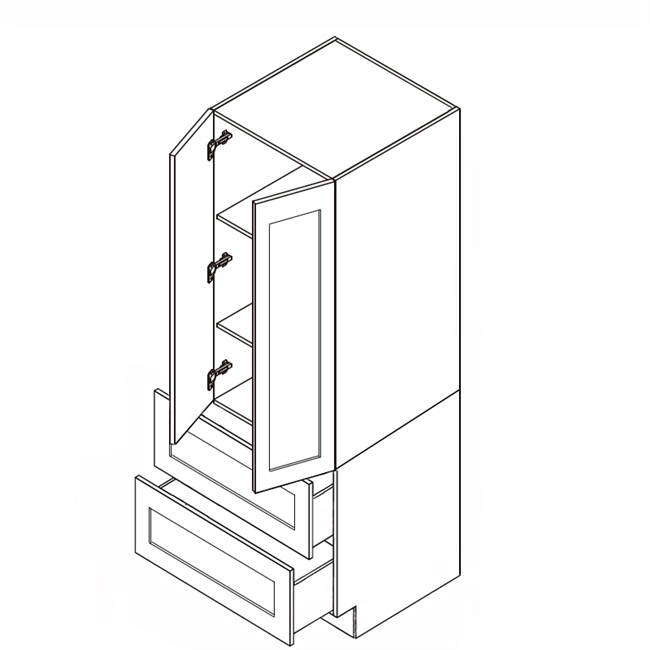 Jersey White Shaker 30" Wide Double Pantry Cabinet (Drawers Optional)