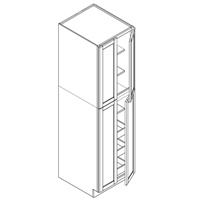Ash Gray Double Pantry Cabinet 4 Doors