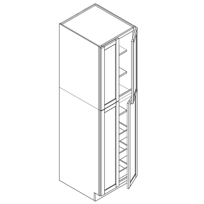 Ash Gray Double Pantry Cabinet 4 Doors
