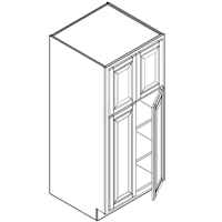 New Java Shaker Double Pantry Cabinet 4 Doors