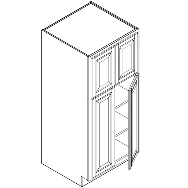 American Oak Double Pantry Cabinet 4 Doors