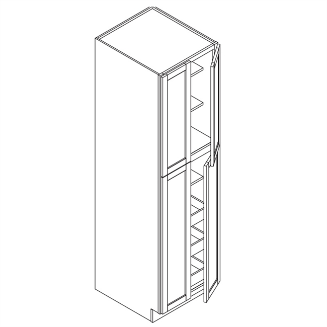 Bayside Naval Blue Double Pantry 4 Door Cabinet