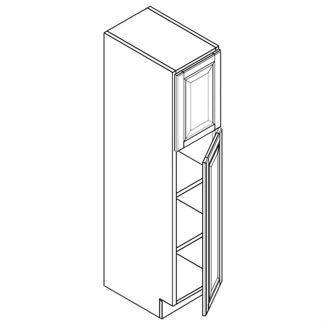 American Oak Single Pantry Cabinet 2 Doors