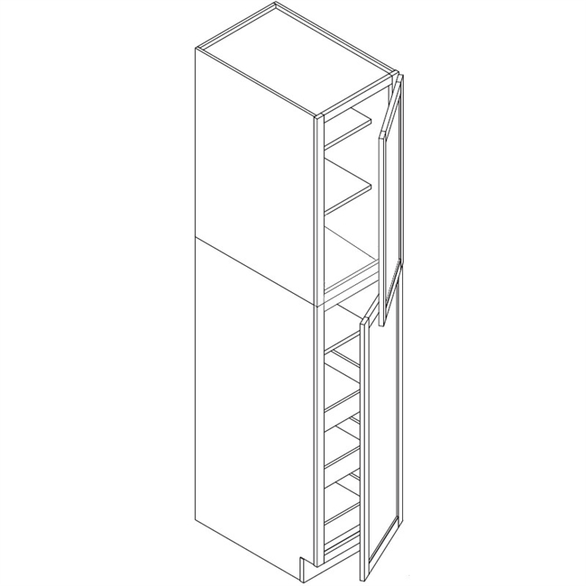Cypress Green Slim Shaker Single Pantry Cabinet 2 Door