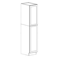 Madison Slim Shaker White Single Pantry Cabinet 2 Door