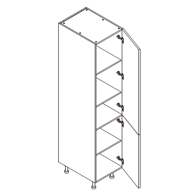 Pale Pine Single Pantry Cabinet 2 Doors