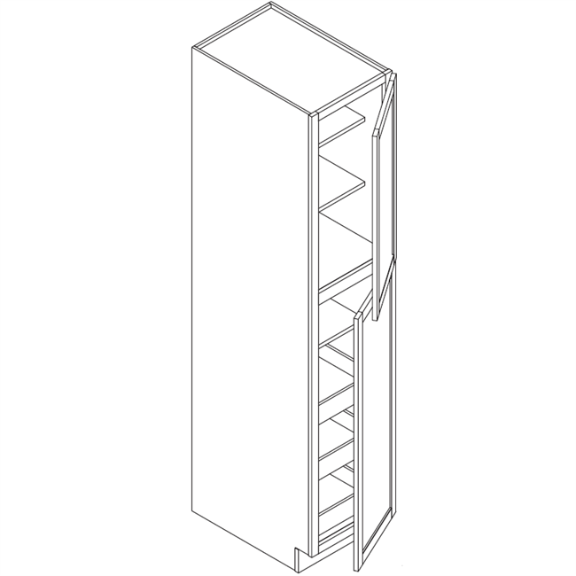 Elegant Shaker Oak Single Pantry 2 Doors