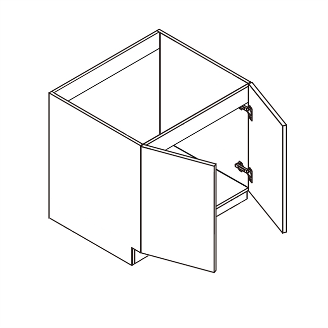 Frameless Bella Slab Sink Base 2 Full Height Doors