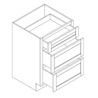 Honey Shaker Vanity Drawer Base w/ 3 Drawers