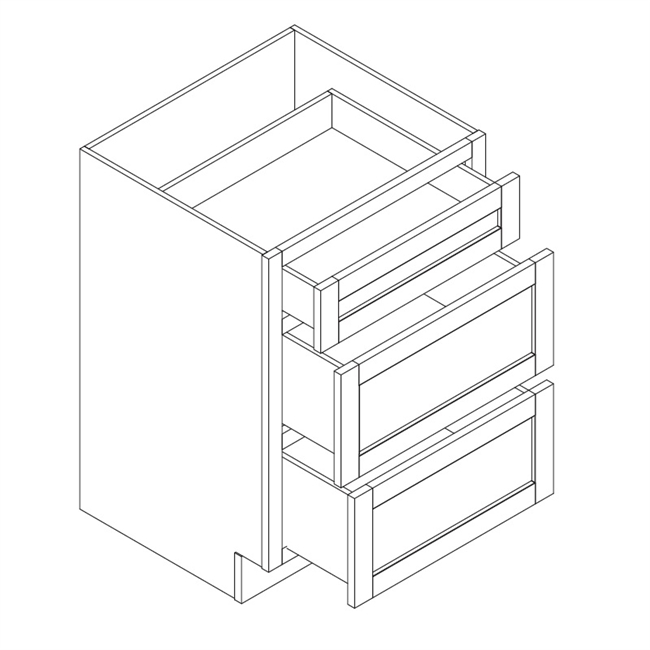 New Java Shaker Vanity Drawer Base w/ 3 Drawers