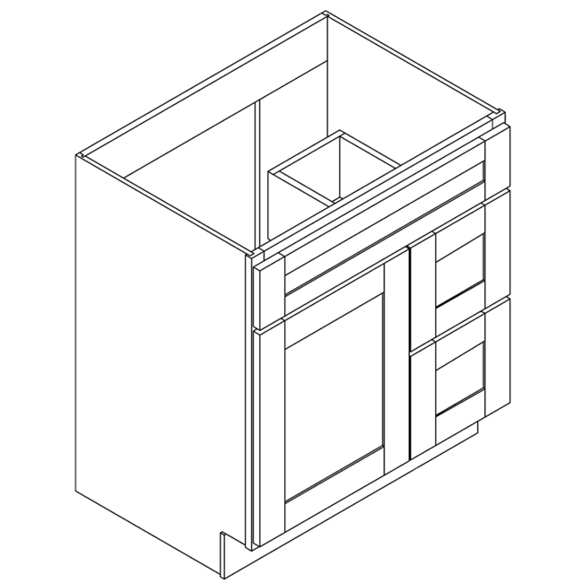 Ash Gray Vanity Single Sink Combo (Drawers Left or Right)