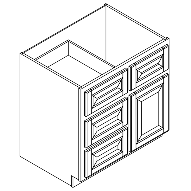 Ginger Square Vanity Single Sink Combo (Drawers Left or Right)