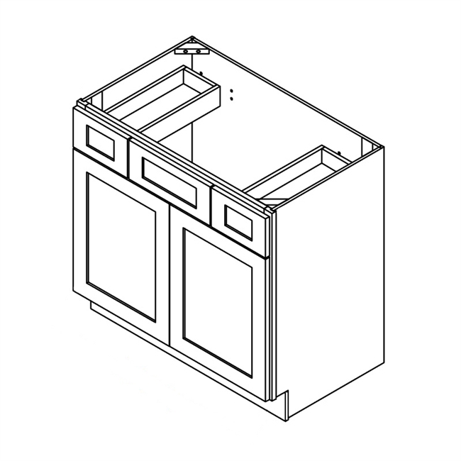 Coastal Shaker Espresso Vanity Sink Base w/ Top Drawers