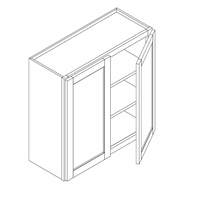 Cypress Green Slim Shaker Wall Cabinet 2 Door 36" High