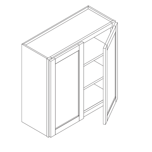 Cypress Green Slim Shaker Wall Cabinet 2 Door 36" High