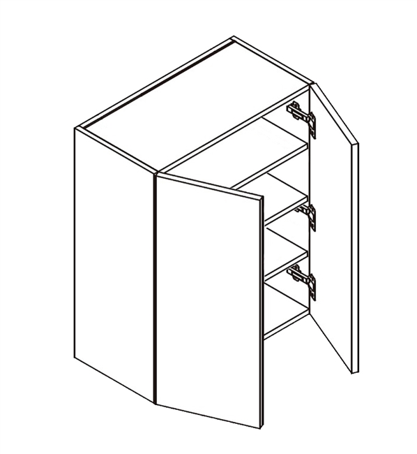 Frameless White Gloss Wall Cabinet 2 Doors 36" High