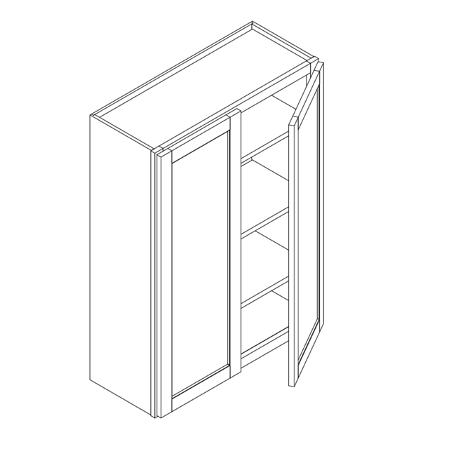 Kingston Espresso Shaker Wall Cabinet 2 Doors 42" High