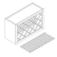 Malibu White Shaker Wine Rack Wall Cabinet 30" Wide