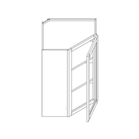 Cypress Green Slim Shaker Wall Diagonal Corner Cabinet