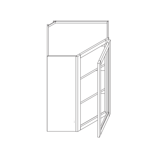 Cypress Green Slim Shaker Wall Diagonal Corner Cabinet