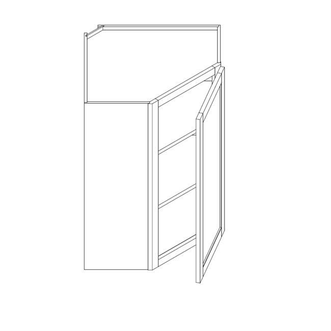 Supreme White Shaker Wall Diagonal Corner Cabinet