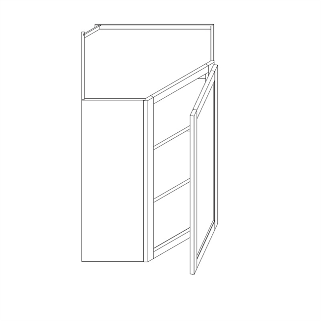 Craftsman White Shaker Wall Diagonal Corner Cabinet