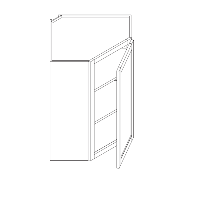 Vista Frameless White Diagonal Wall Cabinet