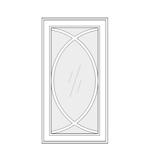 Elegant Shaker Ivory Wall Molding Glass Door