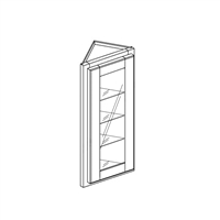 Malibu White Shaker Wall End Angled Cabinet w/ Glass Door